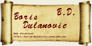 Boris Dulanović vizit kartica